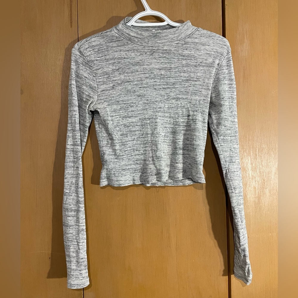 3/$20 Gray Ribbed Crop Top